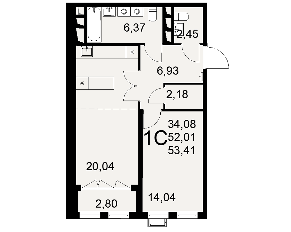 Квартира 325 - улица Федора Смирнова, дом 2, корпус 1